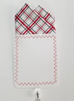 100% Cotton Pre-Folded Pocket Square Handkerchief Insert - Red & Grey Plaid -Fashionable Costume Red Grey Plaid 2 47719.1684778944