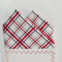 100% Cotton Pre-Folded Pocket Square Handkerchief Insert - Red & Grey Plaid -Fashionable Costume Red Grey Plaid 4 25184.1684778948