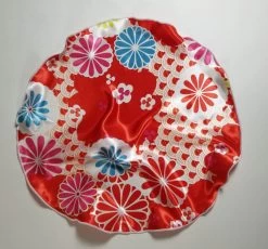 Antonio Ricci 2-in-1 Pouf Round Pocket Square - Red Mod Floral Design -Fashionable Costume Red Mod Floral 3 75104.1683483318