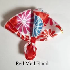 Antonio Ricci 2-in-1 Pouf Round Pocket Square - Red Mod Floral Design -Fashionable Costume Red Mod Floral ebay 98226.1683483306