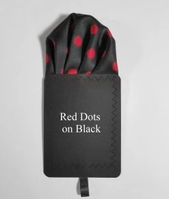 Red Dots On Black 100% Silk Pre-Folded Pocket Square Insert -Fashionable Costume Red POLKADOT BLACK ebay 72550.1670431497