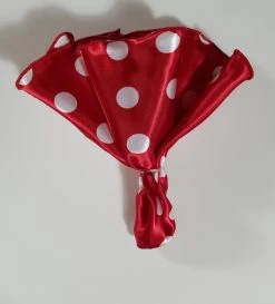 Antonio Ricci 2-in-1 Pouf Round Pocket Square - Red With White Polka Dots 8 Antonio Ricci 2-in-1 Pouf Round Pocket Square - Red With White Polka Dots -Fashionable Costume Red PolkaDot 6 42313.1656622205