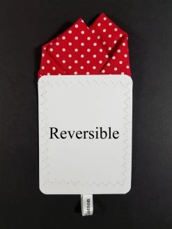 Small White Dots On Red 100% Cotton Pre-Folded Pocket Square Handkerchief Insert - 2 Point -Fashionable Costume Red dot 4 45022.1676399993