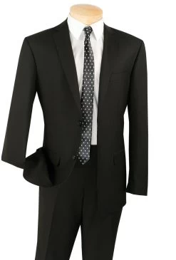 Vinci 2-Button Black Classic Suit - Slim Fit