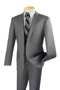 Vinci 2-Button Grey Classic Suit - Slim Fit