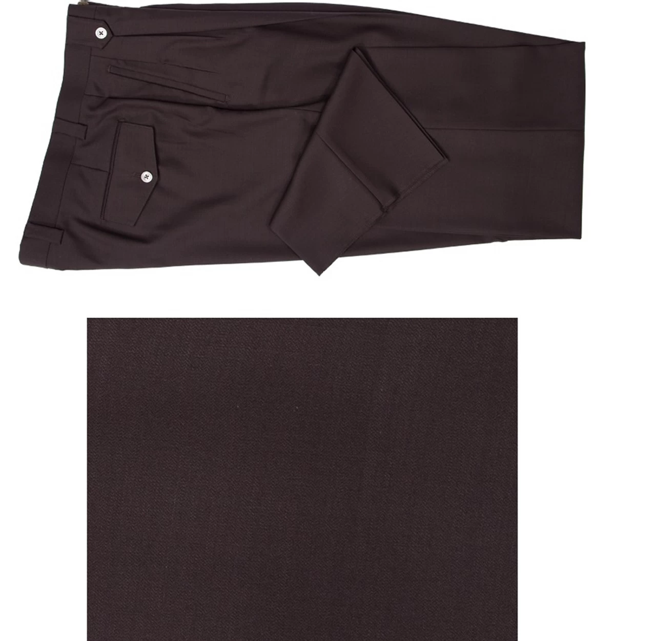 Tiglio Wide Leg Vested Italian Wool Suit - Brown 2 Tiglio Wide Leg Vested Italian Wool Suit - Brown - Image 2