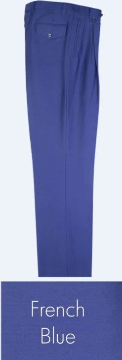 Tiglio 100% Wool Pleated Wide-Legged Slacks 15 Tiglio 100% Wool Pleated Wide-Legged Slacks -Fashionable Costume TGL WL2576 frblue 03587.1527006953