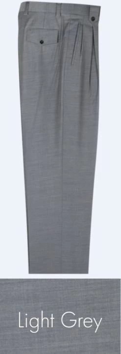 Tiglio 100% Wool Pleated Wide-Legged Slacks 13 Tiglio 100% Wool Pleated Wide-Legged Slacks -Fashionable Costume TGL WL2576 ltgrey 83707.1527007135