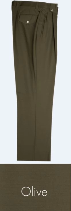 Tiglio 100% Wool Pleated Wide-Legged Slacks 18 Tiglio 100% Wool Pleated Wide-Legged Slacks -Fashionable Costume TGL WL2576 olive 85650.1527006954