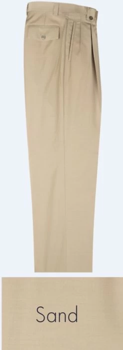 Tiglio 100% Wool Pleated Wide-Legged Slacks 12 Tiglio 100% Wool Pleated Wide-Legged Slacks -Fashionable Costume TGL WL2576 sand 93455.1527007031