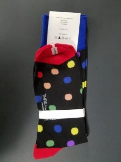 ThreadJar Premium Cotton & Spandex Socks - Colorful Polka Dots -Fashionable Costume TJ SK 755 3 16827.1644792796