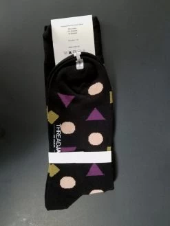 ThreadJar Premium Cotton & Spandex Socks - Geometric Designs -Fashionable Costume TJ SK 759 3 53859.1644792822