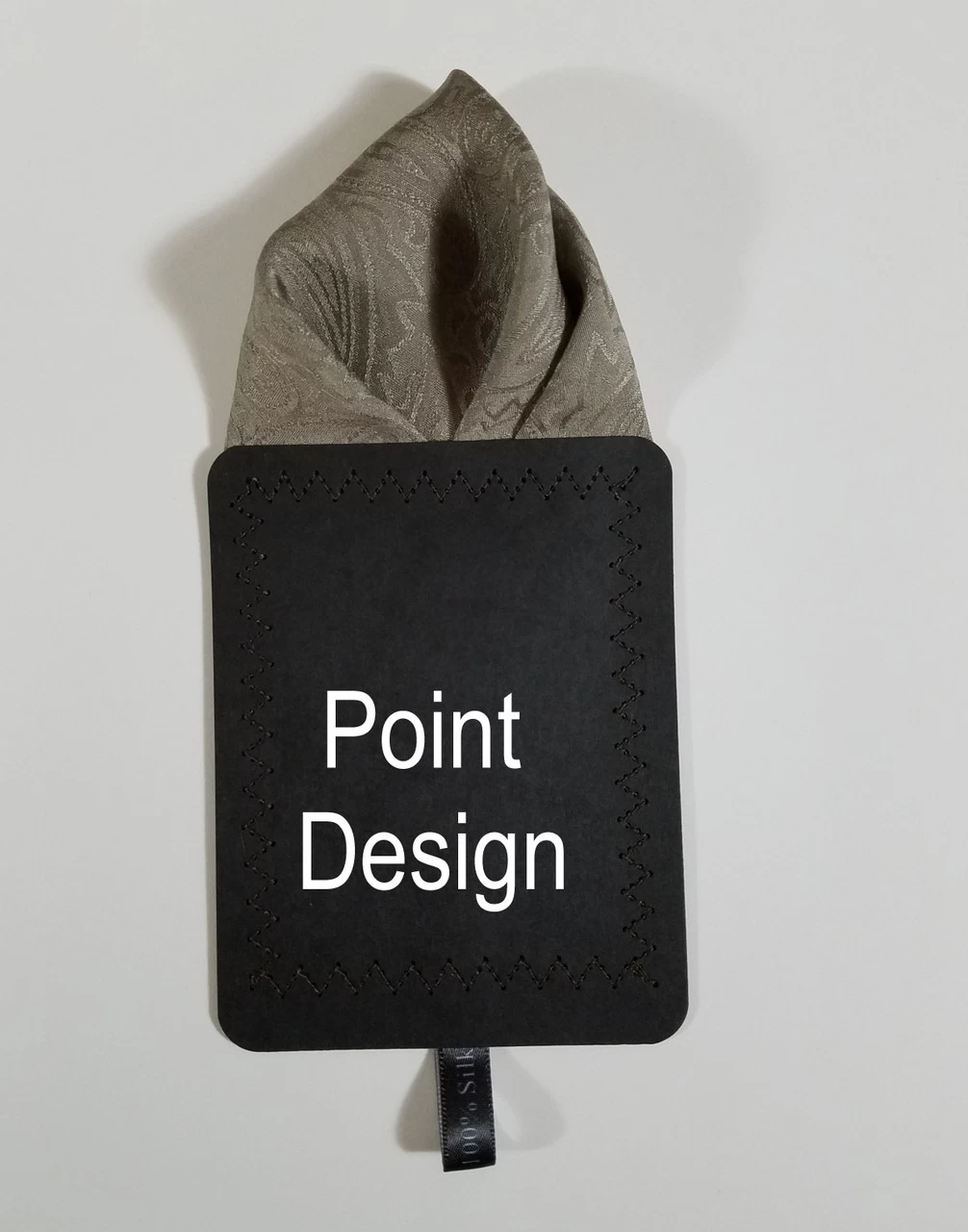 100% Silk Pre-Folded Point Design Pocket Square Insert - Taupe Paisleys 4 100% Silk Pre-Folded Point Design Pocket Square Insert - Taupe Paisleys - Image 4