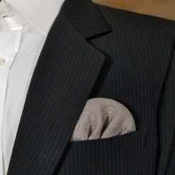 100% Silk Pre-Folded Fan Design Pocket Square Insert - Taupe Paisleys -Fashionable Costume Taupe Paisley Fan2 11780.1642186444