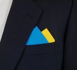 Ukraine Flag Color - Men's Cotton Pre-folded Pocket Square Handkerchief Insert