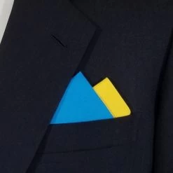 Ukraine Flag Color - Men's Cotton Pre-folded Pocket Square Handkerchief Insert -Fashionable Costume Ukraine2 35074.1677102147