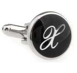Personalized Initial Cufflinks Letter X (V-CF-1684BS-X)
