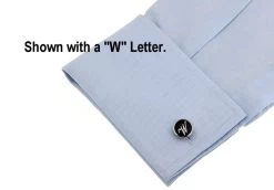 Personalized Initial Cufflinks Letter N (V-CF-1684BS-N) -Fashionable Costume V CF 1684BS cuff 90886.1549534685