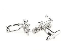 Silver Bicycle Cufflinks (V-CF-51622-S) -Fashionable Costume V CF 51622 S 2 25447.1535417822
