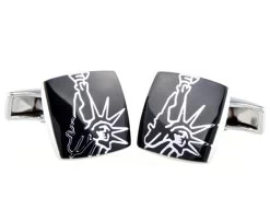 Abstract Statue Of Liberty New York Cufflinks (V-CF-52679) -Fashionable Costume V CF 52679 3 68193.1549409145