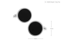 Round Black Onyx Cufflinks (V-CF-56005) -Fashionable Costume V CF 56005 4 76196.1534902797