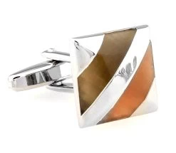 Caramel Colored Cat's Eye Cufflinks (V-CF-60694BR)