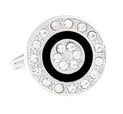 Diamond Crystal Circle Cufflinks (V-CF-61360)