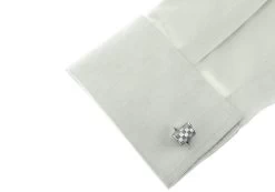 Mother-of-Pearl & Cat's Eye Insert Square Cufflinks (V-CF-66370MP-GY) -Fashionable Costume V CF 66370MP gy 2 44743.1549665962