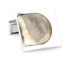 Black Mother Of Pearl Design Cufflinks (V-CF-67064MP)