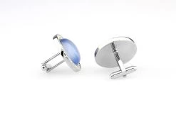 Extra Large Blue Cat's Eye Stone Cufflinks (V-CF-67480BL-S) -Fashionable Costume V CF 67480BL S 2 39714.1534902789