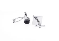 Silver Record Player With Headset Cufflinks (V-CF-70995-S) -Fashionable Costume V CF 70995 3 91180.1549403024