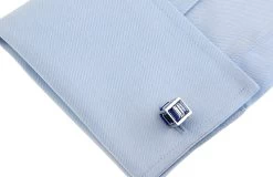 Small Blue Cubed Baguette Swarovski® Crystal Cufflinks (V-CF-C1000BL-S) -Fashionable Costume V CF C1000BL S cuff 26195.1534289964