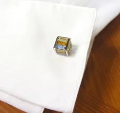 Small Multi-Colored Cubed Baguette Swarovski® Crystal Cufflinks (V-CF-C1000M-S) -Fashionable Costume V CF C1000M S 5 03708.1534198297