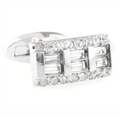Diamond Baguettes Crystal Cufflinks (V-CF-C40327C-S)