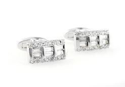 Diamond Baguettes Crystal Cufflinks (V-CF-C40327C-S) 5 Diamond Baguettes Crystal Cufflinks (V-CF-C40327C-S) -Fashionable Costume V CF C40327C S 66171.1522705317