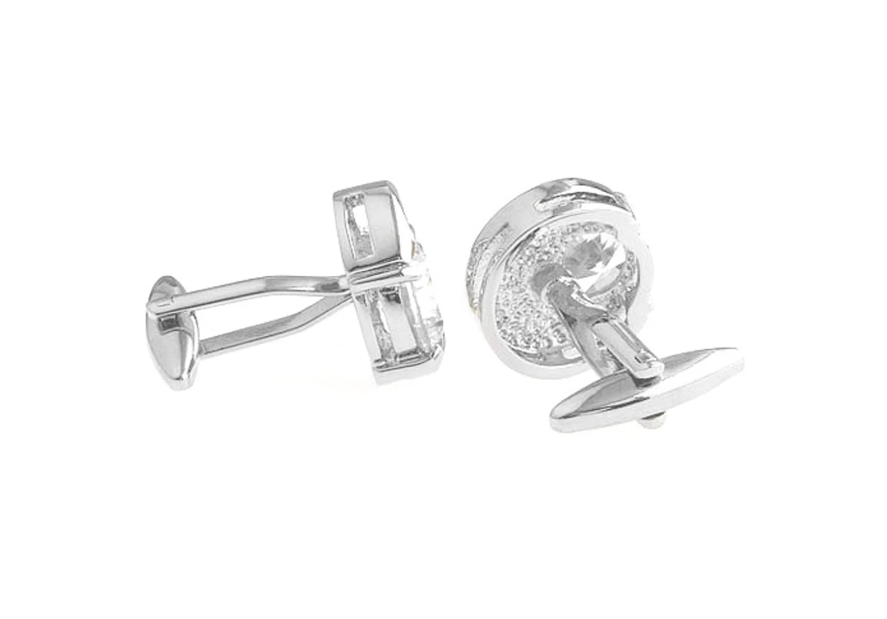 Diamond Swarovski® Crystal Moon Shape Cufflinks (V-CF-C40411C-S) 3 Diamond Swarovski® Crystal Moon Shape Cufflinks (V-CF-C40411C-S) - Image 3