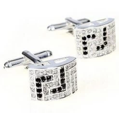 Silver Arch Crystals Cufflinks (V-CF-C417-S)