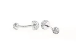 Silver With Clear Swarovski® Crystals Dual Ball Cufflinks (V-CF-C8398C-S) -Fashionable Costume V CF C509C S 2 59250.1608245938