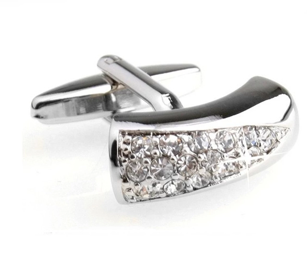 Diamond Swarovski® Crystal Arch Cufflinks (V-CF-C525C) 1 Diamond Swarovski® Crystal Arch Cufflinks (V-CF-C525C)