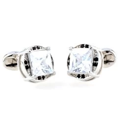 Large Diamond Center Swarovski® Crystal Cufflinks (V-CF-C52785-C) -Fashionable Costume V CF C52785 C 3 93169.1522478173