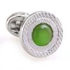 Green Cat's Eye Stone Cufflinks (V-CF-C53340-GR)