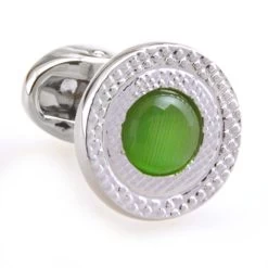 Green Cat's Eye Stone Cufflinks (V-CF-C53340-GR)