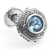 Celtic Style Aqua Blue Crystal Cufflinks (V-CF-C53381BL)