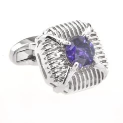 Large Purple Crystal Cufflinks (V-CF-C53495-PR)
