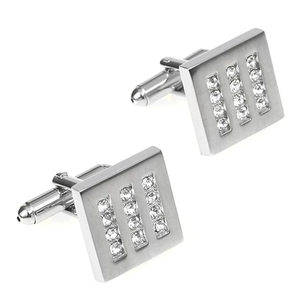 Diamond Crystal In A Square Cufflinks (V-CF-C5870C) 2 Diamond Crystal In A Square Cufflinks (V-CF-C5870C) - Image 2