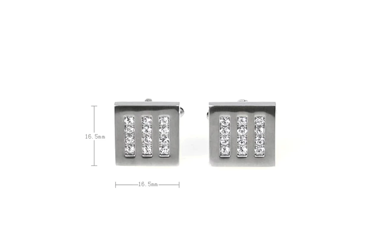 Diamond Crystal In A Square Cufflinks (V-CF-C5870C) 3 Diamond Crystal In A Square Cufflinks (V-CF-C5870C) - Image 3