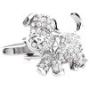 Diamond Swarovski® Crystal Puppy Dog Cufflinks (V-CF-C61618C)