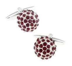 Purple Swarovski® Crystal Encrusted Small Ball Cufflinks (V-CF-C624PR) -Fashionable Costume V CF C624PR 1 57068.1579903967