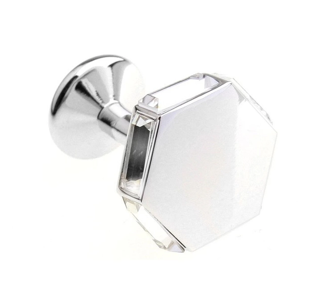 Crystal Hexagon Swarovski® Crystal Cufflinks (V-CF-C630C-S) 1 Crystal Hexagon Swarovski® Crystal Cufflinks (V-CF-C630C-S)