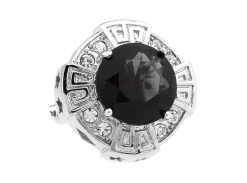 Oversized Black Faceted Crystal Cufflinks (V-CF-C64110B) -Fashionable Costume V CF C64110B 4 43824.1606948963